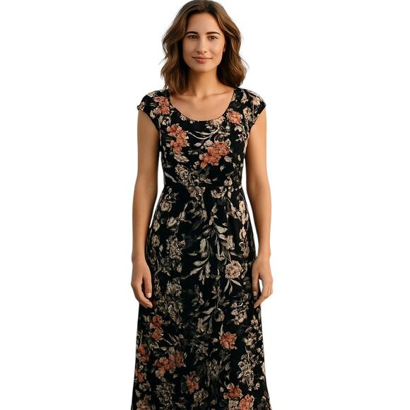 No Boundaries XXL (19) Women's Black Maxi BOHO Sun Dress Plus Size 2X 2XL - Picture 1 of 5